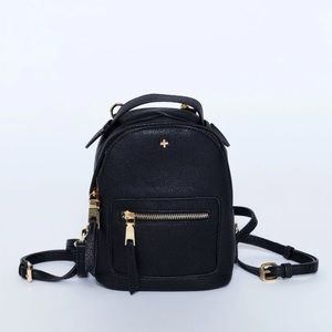 Peta + Jain Black Leather Mini Backpack